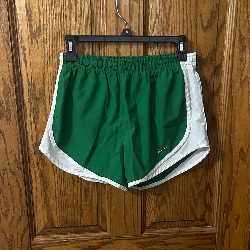 Nike Green and White Women's Athletic Shorts